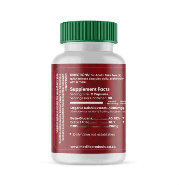 Medlife Reishi and CBD - 60 Capsules - Image 3