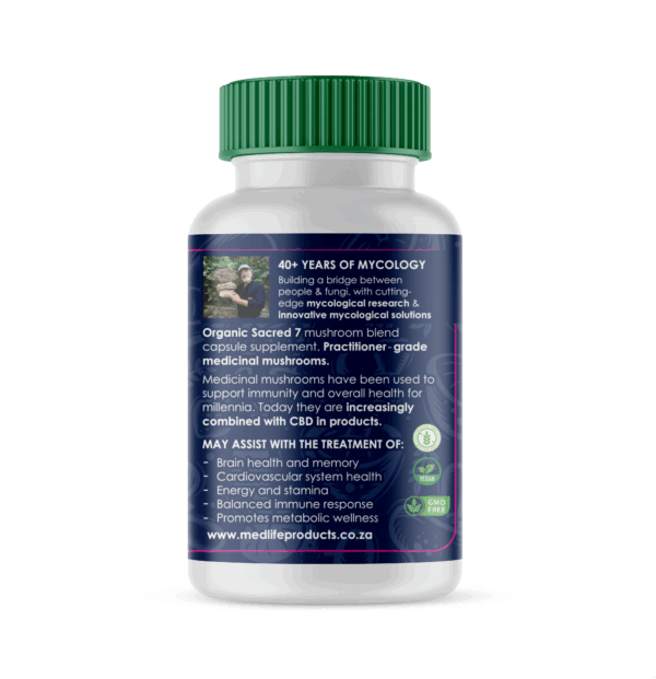 Medlife Sacred 7 Mushroom and CBD - 30 Capsules - Image 2