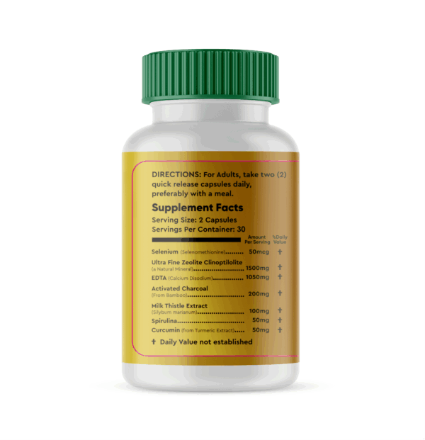 Medlife Zeolite 98% EDTA Detox 3000mg - 60 Capsules - Image 2