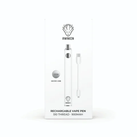 Awaken Vape Pen Arctic White - Rechargeable with 4 Heat Settings
