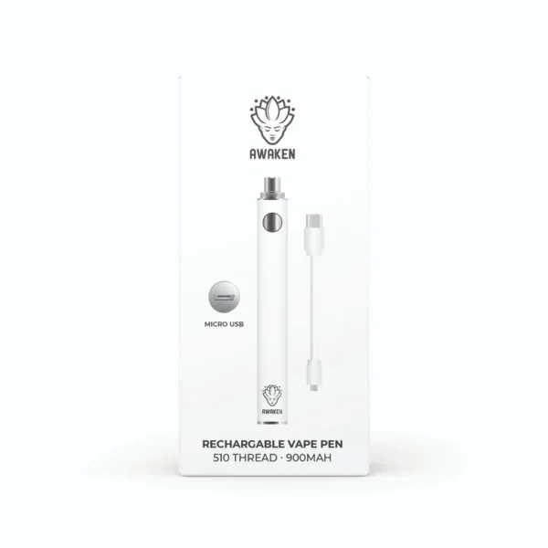 Awaken Vape Pen Arctic White - Rechargeable with 4 Heat Settings