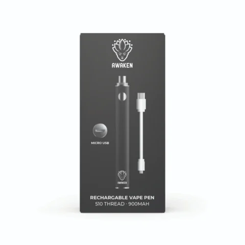 Awaken Vape Pen Matte Black - Rechargeable with 4 Heat Settings