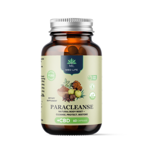 Medlife Paracleanse parasite cleanse capsules with wormwood, black walnut, clove, chaga mushroom and CBD – 60 capsule herbal gut cleanse supplement